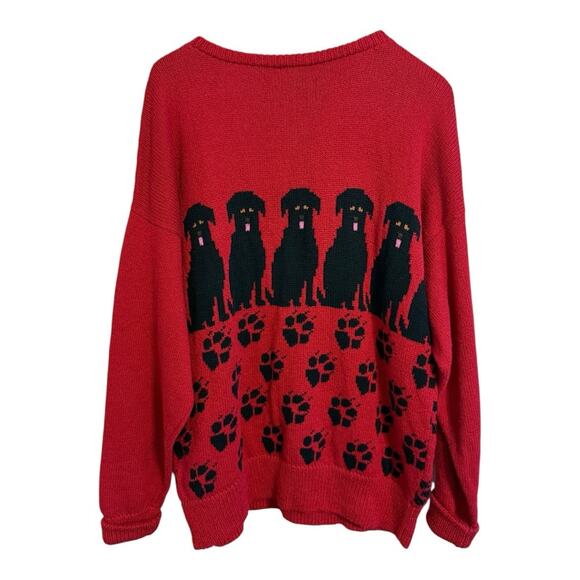 Unique 1 Native Mainer Cable Dog Knit Sweater Size Large - Picture 2 of 5
